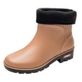 thumbnail image 1 of XIMIN Women's Spring Summer Autumn and Winter Short Sleeved Cotton Mid Calf Rain Boots Water Proof Garden Shoes Slip on Rubber Boots, 1 of 1