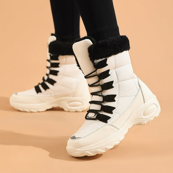 XIMIN Women's Thermal Insulated Boots Wear-Resistant Cozy Plush Non-Slip Waterproof Long Boots Lightweight Warm for Daily Comfort Winter Outdoor Hiking