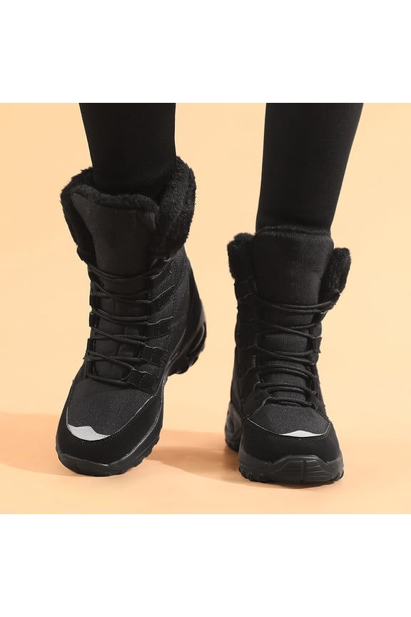 Women's Thermal Insulated Boots Wear-Resistant Cozy Plush Non-Slip Waterproof Long Boots Lightweight Warm for Daily Comfort Winter Outdoor Hiking