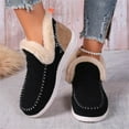 thumbnail image 1 of XIMIN Women's Thick Sole Flat Fluffy Faux Fur Lining Anti-Slip Slip on Loafer Snow Boots Winter Warm Casual Outdoor Activities Plush Short Booties, 1 of 8