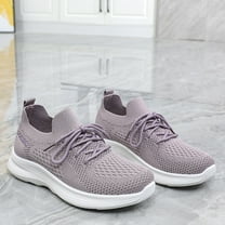 XIMIN Women's Walking Casual Athletic Slip on Shoes Lightweight Lace-up Tennis Fashion Sneakers Sports Workout Gym Shoes for Running Outdoor Gym Workout