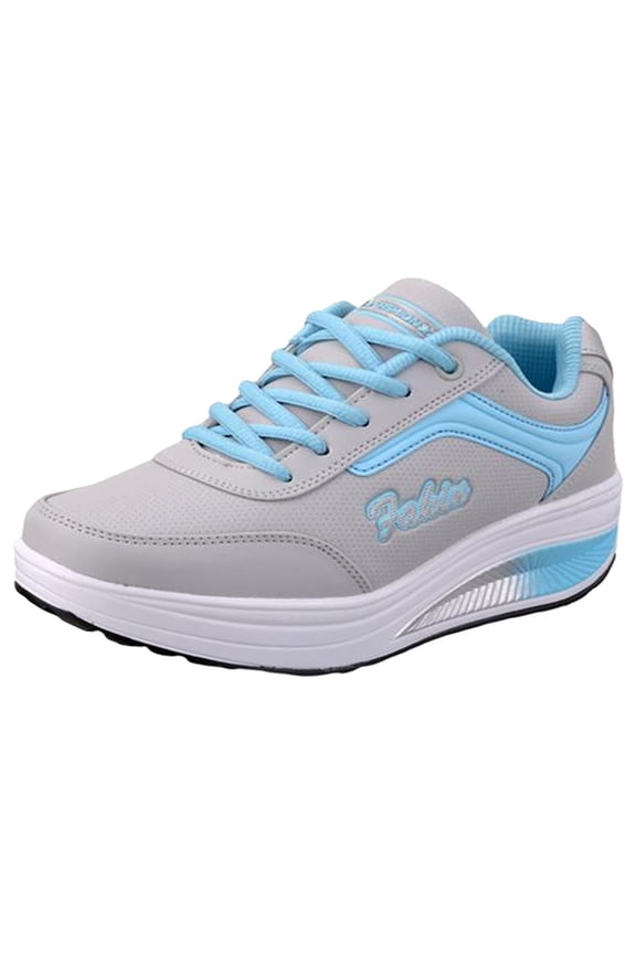Women's Walking Toning Platform Shoes Soft Comfy Running Shoe Fashion Lace up Rocker Shoes with Arch Support Sneakers Casual Lightweight Tennis Sneaker