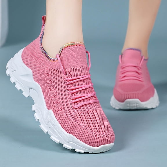 XIMIN Women's Wide Toe Box Shoes Slip On Arch Support Sneakers Breathable Mesh Slip On Walking Shoes Lightweight Athletic Casual Fashion Sneakers for Running Tennis Sports