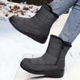 thumbnail image 1 of XIMIN Women's Winter Warm Non-Slip Fur Lined Snow Boots Comfortable Outdoor Slip-On Wedge Waterproof Ankle Boots for Walking Vacation and Cold Weather, 1 of 7