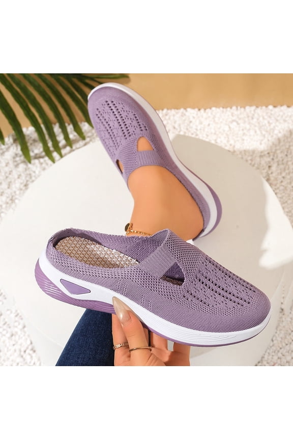 Women’s Woven Orthopedic Lightweight Loafers Comfortable Soft Shoes Slip On Knitted Breathable Sneakers with Arch Support for Walking Running Hiking