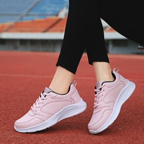 XIMIN Womens Arch Support Lace Up Leather Sneakers Wide Toe Box Orthopedic Shoes Walking Shoes Lightweight Tennis Solid Color Non Slip Running Fashion Casual Sneaker