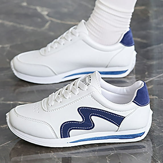 XIMIN Womens Casual Low Top Fashion Retro Court Sneakers Lace-up Athletic Classic Shoes with Tennis Inspired Fashion Details Canvas Running Hiking Sneakers