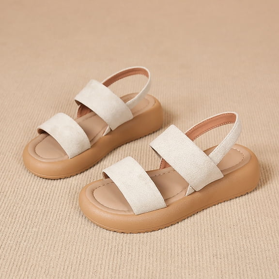 XIMIN Womens Flat Platform Sandals Comfortable Arch Support Adjustable Double Strap Summer Lightweight Soft Interior Lining Memory Foam Insoles Sandals