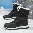 thumbnail image 1 of XIMIN Womens Fur Lined Snow Boots Mid-Calf Booties Waterproof Deep Tread Rubber Sole Platform Anti-Slip Lace Up Cold Weather Winter Warm Outdoor Trekking Work Boot, 1 of 7