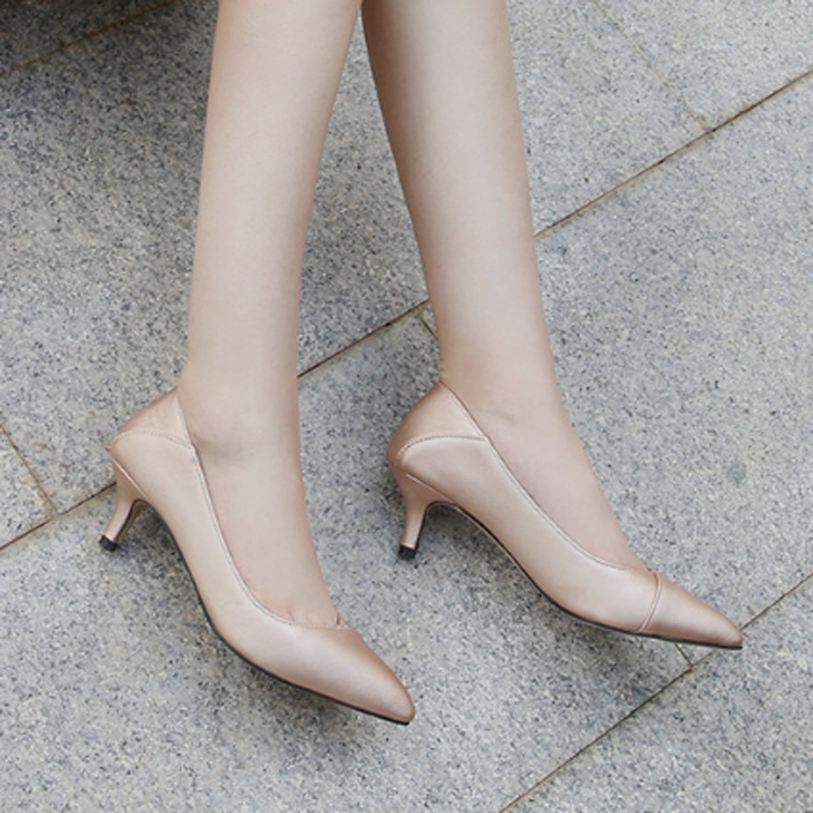 rose gold dress shoes low heel Little Angel Tasha-004 Rose Gold Glitter Low Heel Shoe W/ Back Bow - Size: 6.5