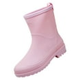 thumbnail image 1 of XIMIN Womens Rain Boots Waterproof Insulated Lightweight Platform Mud Boots Rubber Fashion Boots in Gardening Wide Calf Rain Boots with Glossy in Outdoor (40, Pink), 1 of 3