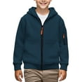 thumbnail image 1 of XIMIN Youth Boys Full Zip Long Sleeve Fleece Lined Hooded Hoodies Sweatshirt with Pockets Teen Lightweight Fall Winter Warm Trendy Pullover, 1 of 5