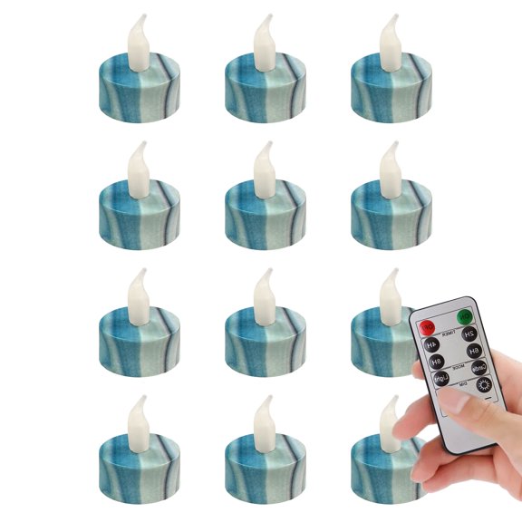 XINAOBAOLUO 12 Pcs Flameless Candles, Floral Rrint Led Tealight Candles in Bulk, Decor for Wedding, Party, Centerpiece, Pool, Christmas