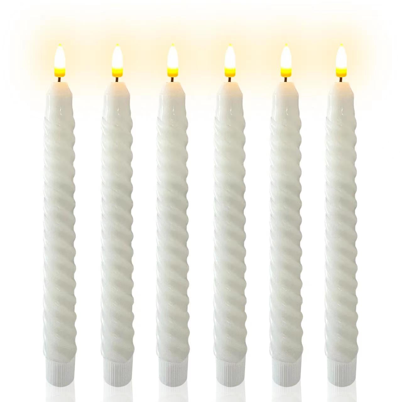 XINAOBAOLUO 2 x 8 Spider Pattern Creative Candles Unscented Taper Candles  White Pillar Wax 