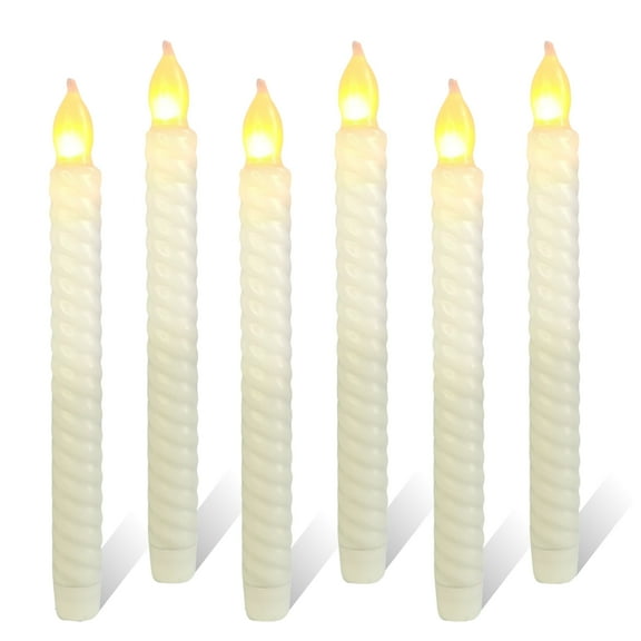 XINAOBAOLUO Flameless Candles 10 inch Battery Powered Remote Control LED Taper Candles Window Candle Sticks Colorful Candles Christmas Tree Candles, Pack of 6