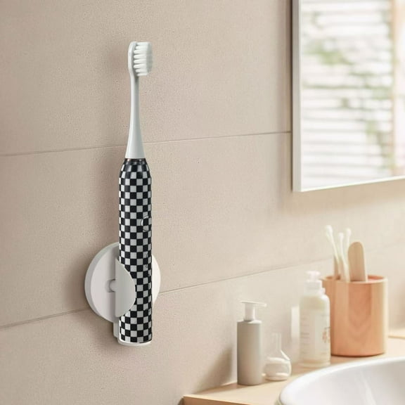 XINAOBAOLUO Printed Electric Toothbrush for Adults,Deep Cleaning & Whitening, USB Rechargeable Sonic Toothbrush , Smart Timer, 5 Modes, 2-Hour Fast Charge, 6 Brush Heads for Home Family,Checkerboard