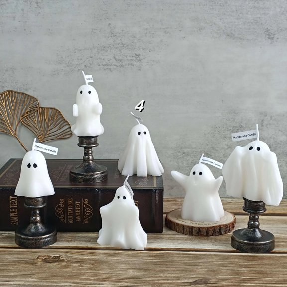 XINAOBAOLUO Spooky Ghost Candles - Unique Halloween Gift Idea, Unscented Novelty Decor, Gift for Friends and Family