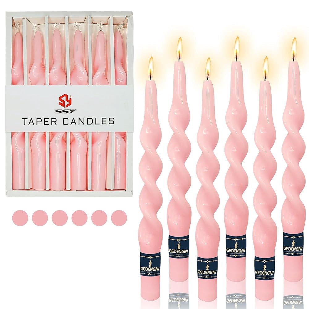 XINAOBAOLUO Swirl Taper Candles - Thumbnail 5