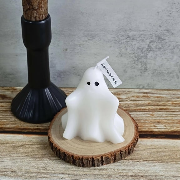 XINAOBAOLUO Unscented Ghost Soy Candles - Handmade with Natural Soy Wax, Adorable Spirit Shape, Long Burn Time, Safe Home Decor