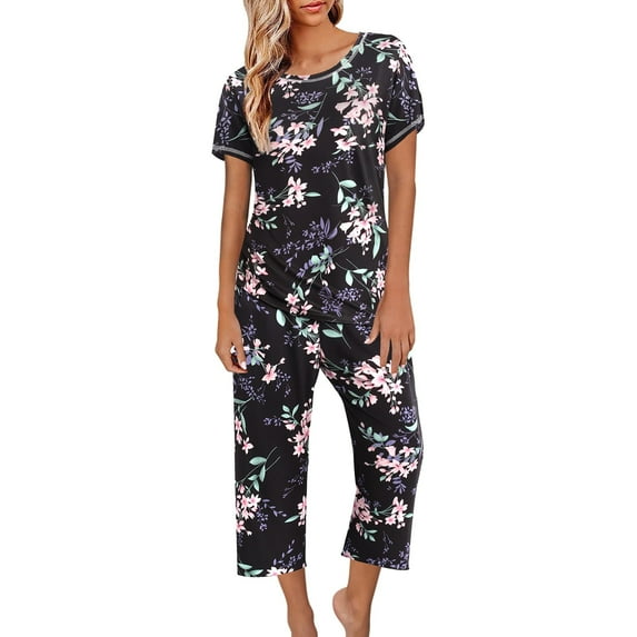 XINC Pajamas For Women Set Women's Pajama Sets Short Sleeve Sleepwear Nightwear Soft Pjs Lounge Sets Pink S