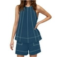 thumbnail image 1 of XINC Womens Nightgowns Women's Shorts Short Sleeves Casual Two Piece Casual Suit Nightdress for women, 1 of 4