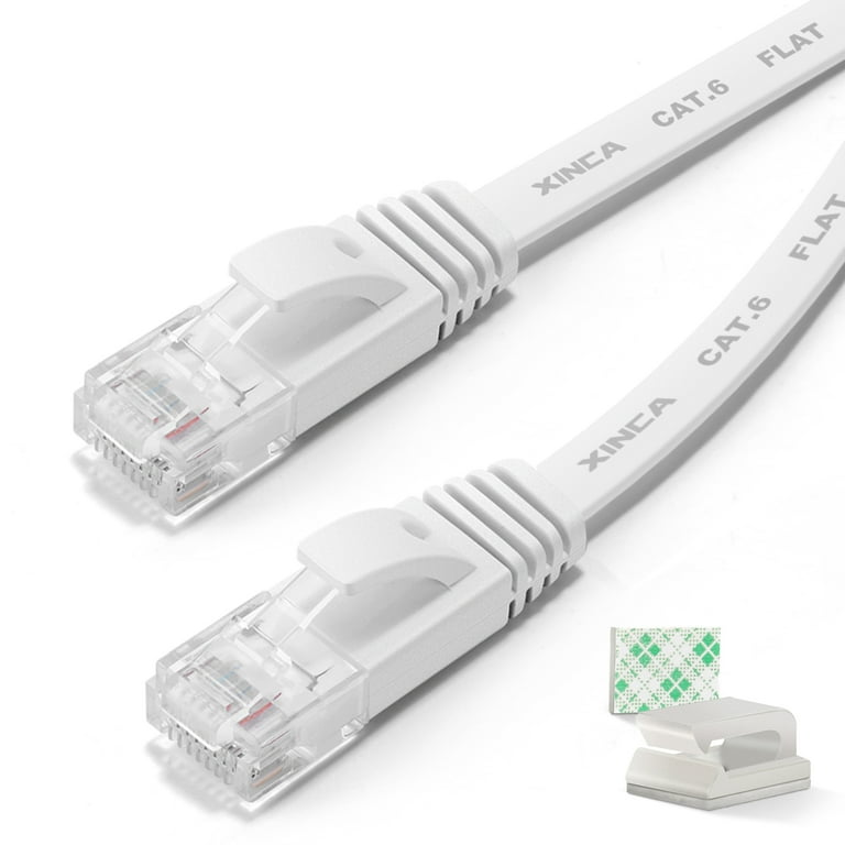XINCA 100ft Cat6 Ethernet Cable with 50pcs Clips Rj45 Connectors for Computer Modem Router X Box Walmart