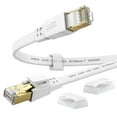 thumbnail image 1 of XINCA Cat8 Ethernet Cable Extra Long lnternet Network Flat Cable 50ft White with 30 Clips Rj45 Connectors transfer speed40 Gbps 2000MHz Connector for modems routers Computers high Speed Cable Distri, 1 of 9