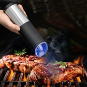 XINDA Automatic Gravity Pepper Grinder,Electric Salt and Pepper Grinder,Adjustable Coarseness,Silver