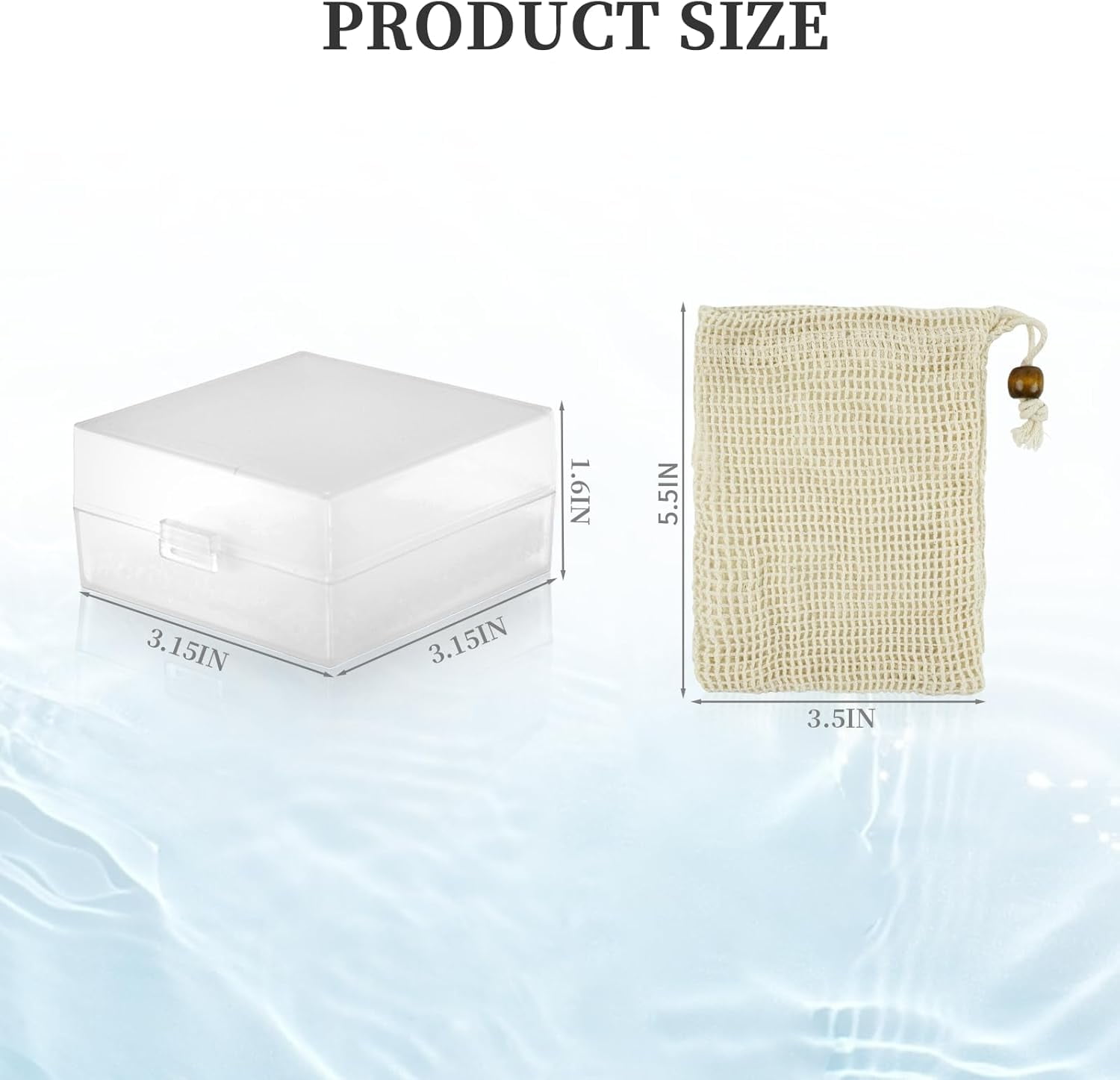 XINDUO-3 PCS Travel Soap Case for DR. Squatch Soap, Travel Soap Container Holder Dish with Draining Pad, Portable Bar Soap Travel Case with Soap Saver Bag for Bathroom Gym Camping Outdoor (Matte Cle