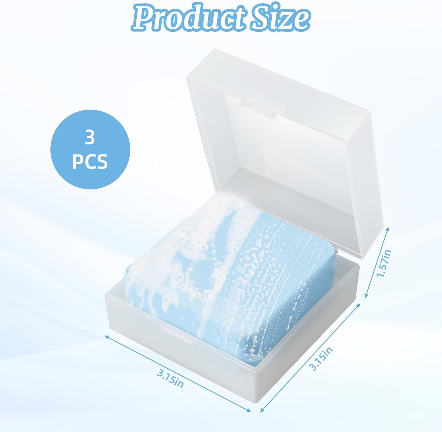 XINDUO-3PCS Travel Soap Case for DR. Squatch, Portable for DR. Squatch Soap Holder Container with Draining Pad & Lid, Fits Bars Square, Waterproof Travel Holder for Bathroom Gym Camping Outdoor Use