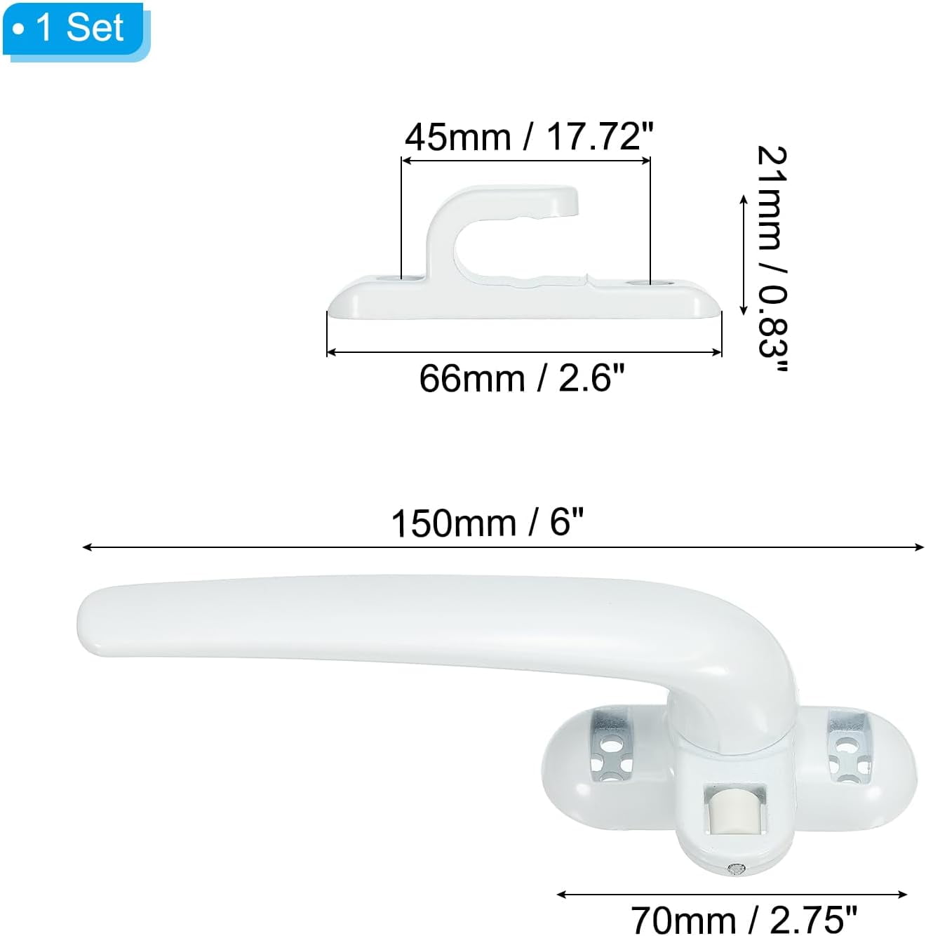 XINDUO-Aluminum Alloy Window Handle, Casement Window Lock Internal and ...