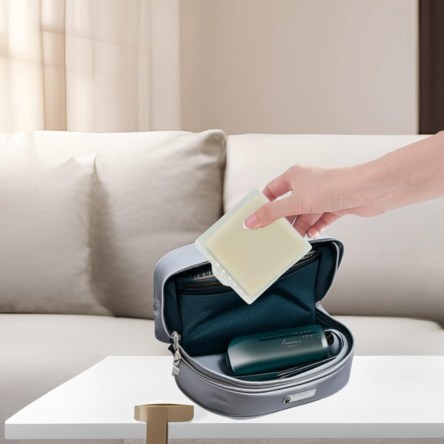 XINDUO-Bathroom Soap Dishes for Dr. Squatch Soap, Square Travel Soap Container with Lid, Portable Bar Soap Holder for Shower Soap Dish Box for Traveling Camping Outdoor (Clear and Blue)