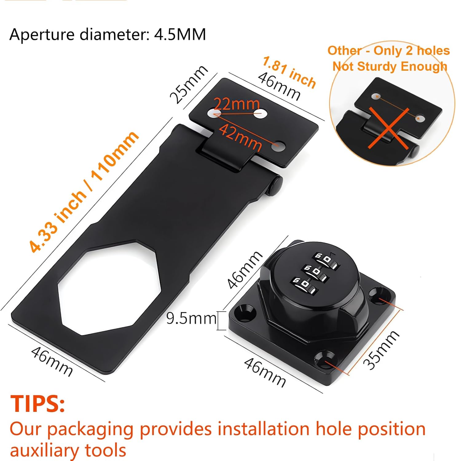 XINDUO-Bifold 3-Digit Password Keyless Cabinet Lock with Combination ...