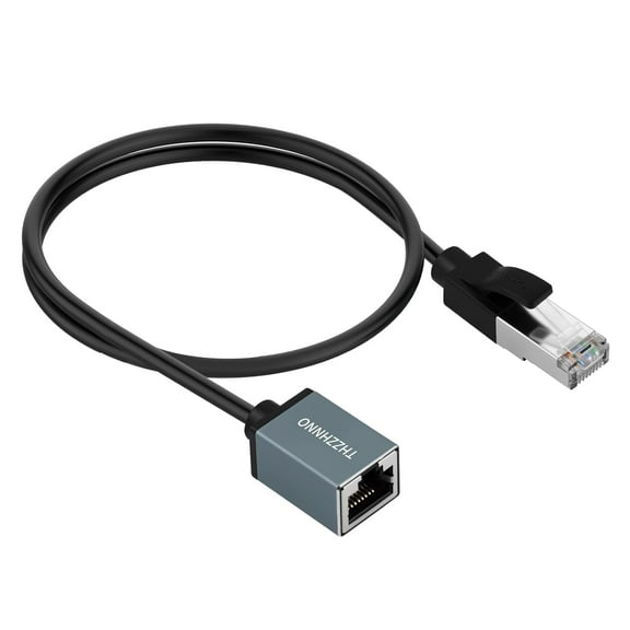 XINDUO-Ethernet Extension Cable 1.6FT, 1000Mbps RJ45 Male to Female LAN Cord, High Speed Network Extender for PC, Router, Modem, Switch, Smart TV