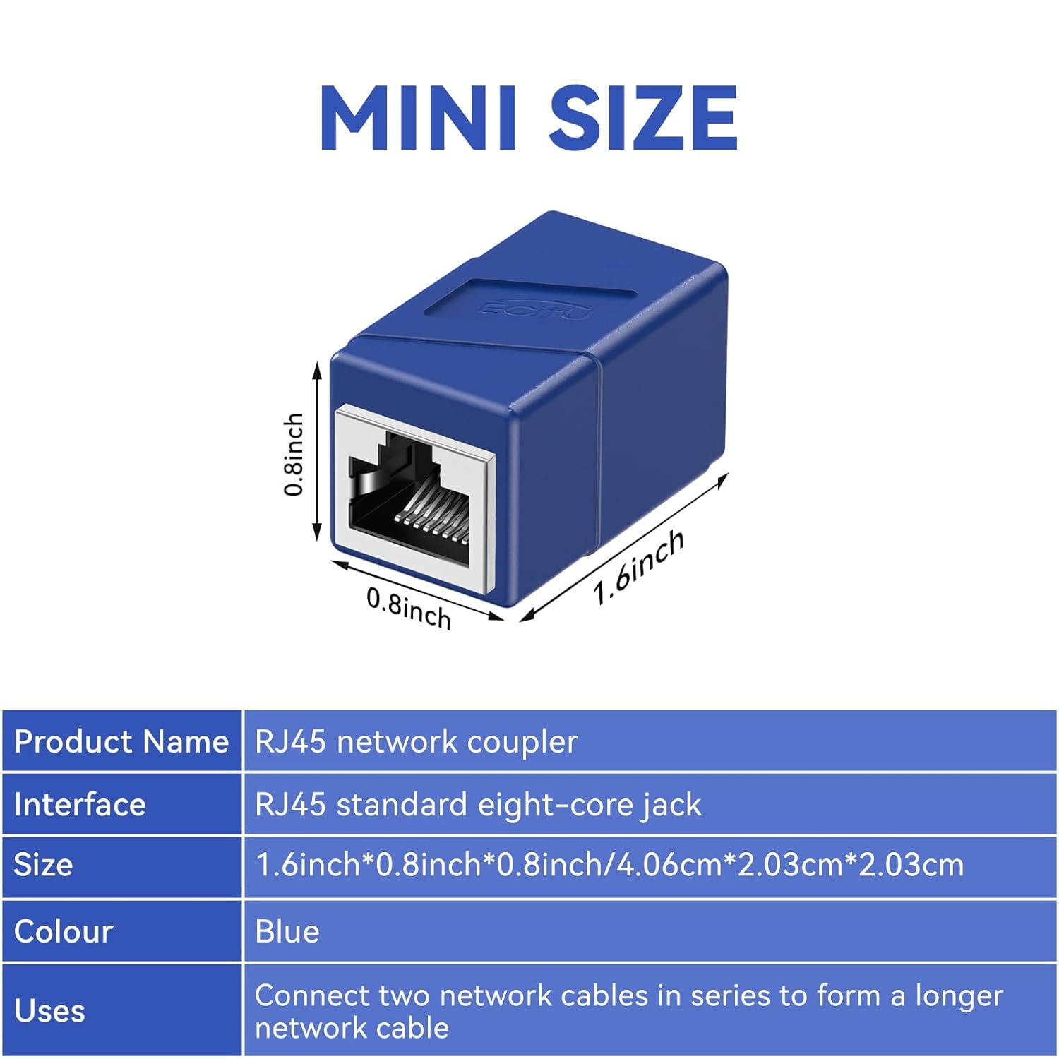 XINDUO-RJ45 Coupler, 10 Pack Ethernet Adapters Female to Female, 8-Pin ...