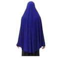 thumbnail image 1 of XINFU Women's High Stretch Hijab Muslim Arabian Long Milk Silk Purity Color Chiffon Hijab, Blue, Small, 1 of 5