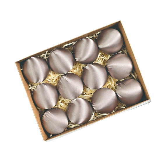 XINGAG 12Pack Satin Wrapped Christmas Ball Ornaments, Soft Fabric Hanging Spheres Pendant With Shiny Glitter Finish for Xmas Tree Holiday Party Home Decoration