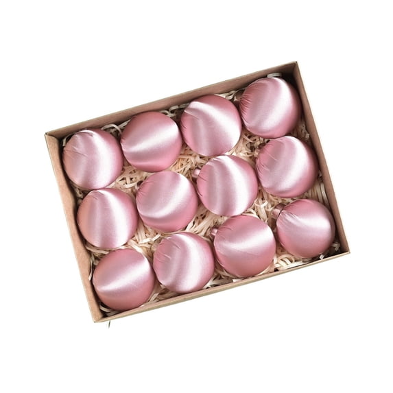 XINGAG 12Pack Satin Wrapped Christmas Ball Ornaments, Soft Fabric Hanging Spheres Pendant With Shiny Glitter Finish for Xmas Tree Holiday Party Home Decoration