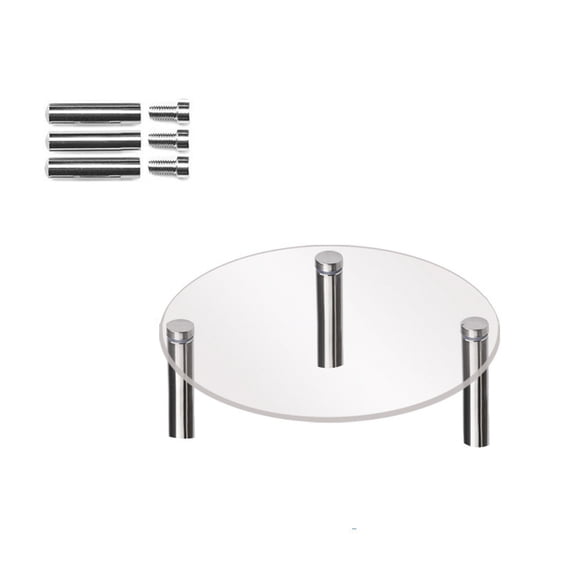 XINGAG 1Pcs Round Acrylic Cake Stand With Metal Support Legs,Clear Dessert Display Riser, Reusable Cupcake Pastry Serving Stand For Party Wedding Birthday Table Decor