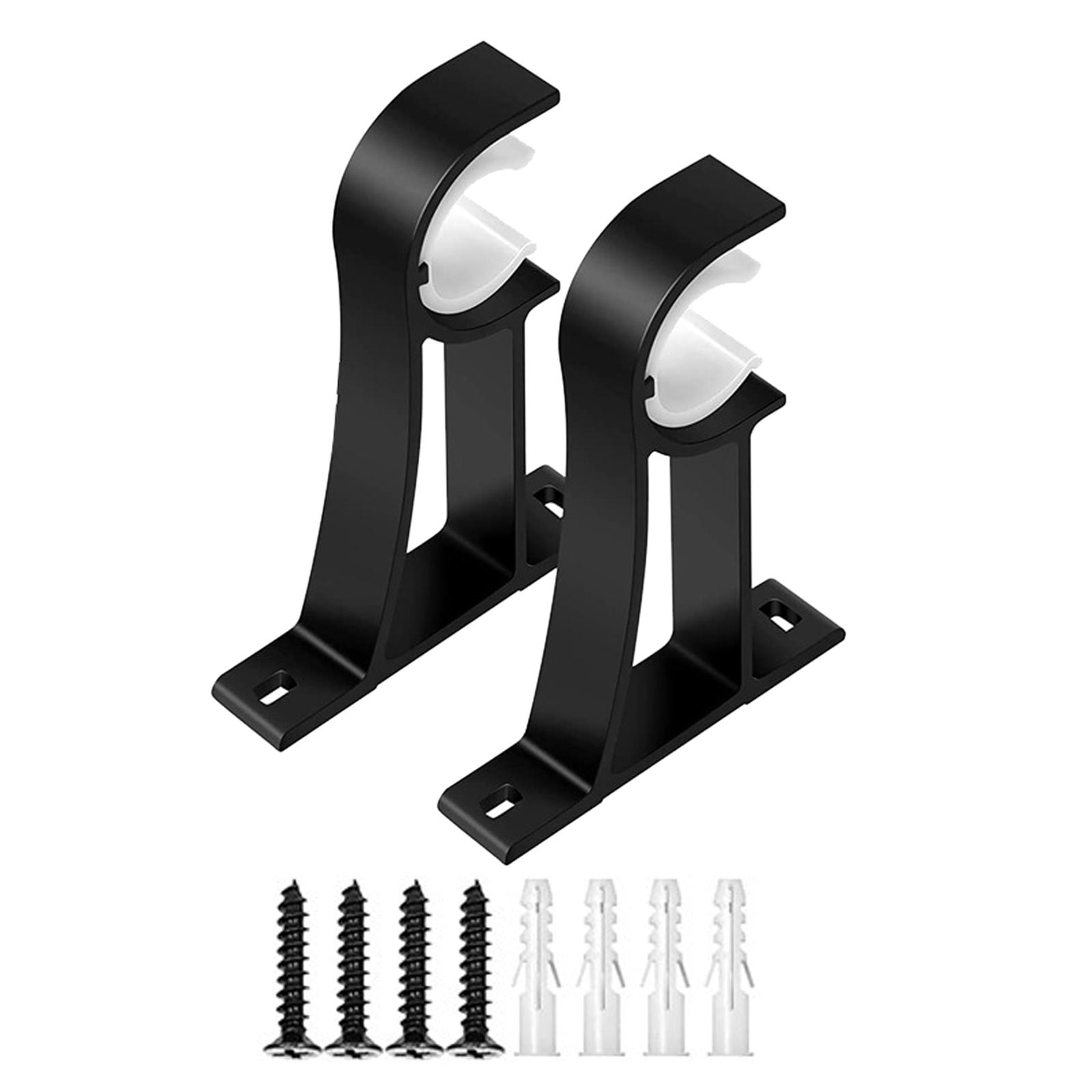 XINGAG 2Pcs Heavy Duty Black Curtain Rod Bracket Holders, Decorative