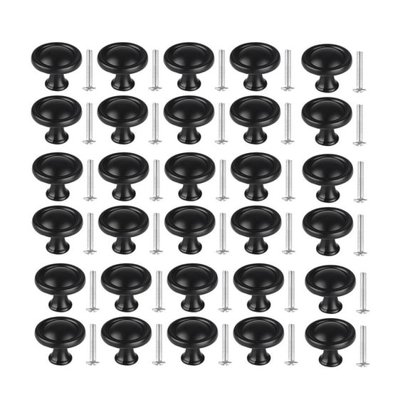 XINGAG 30Pcs Round Cabinet Knobs & Pulls, Furniture Handles with Mounting Screws, Hardware for Kitchen Dresser Cupboard Closet