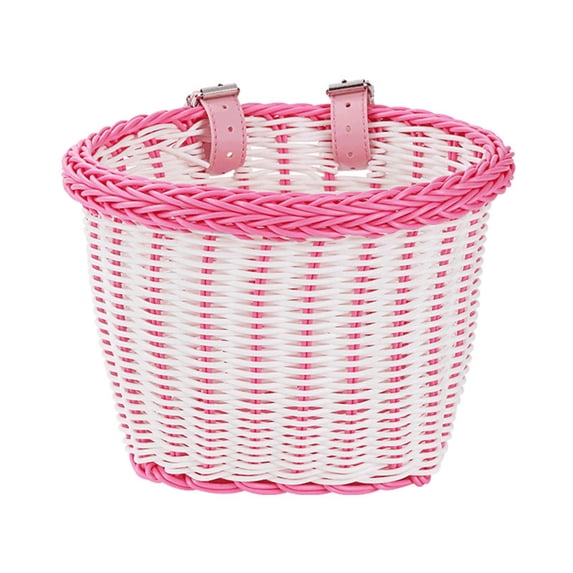 XINGAG Bike Basket, Front Bicycle Basket, Wicker Bike Front Basket, Rattan Woven Scooter Basket with Adjustable Straps for Adult Boys Girls Outdoor Riding