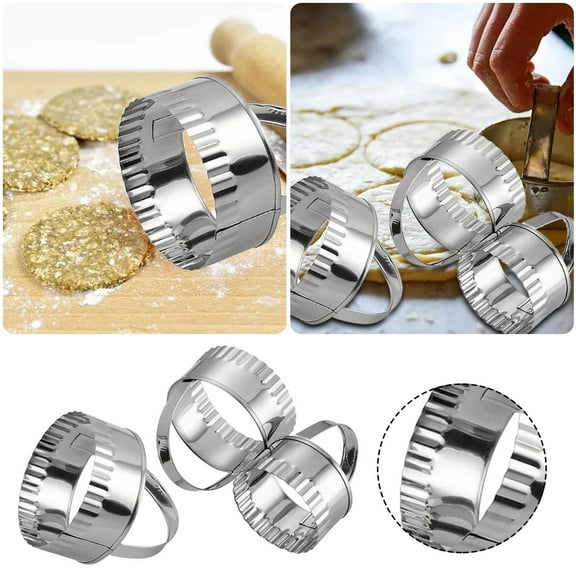 XINGAG Cake Pans Stainless Steel Cookie Ring Baking Cake Printing 3-Pack Set Of Round Flat Pattern Cake Printing Tools Molds