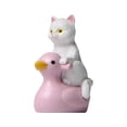 thumbnail image 1 of XINGAG Cat Riding the Ducks Figurine for Office Desk Figurine for Nightstand Garden Landscape Dollhouse Aquarium Cake Decoration, 1 of 4