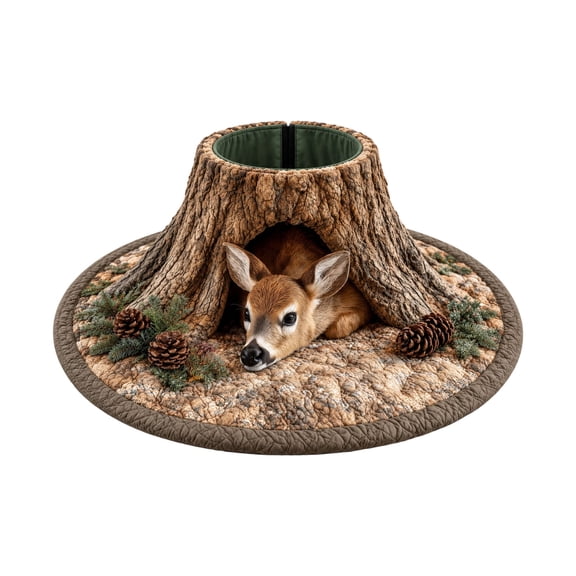 XINGAG Christmas Tree Skirt, 3D Visual Print Round Xmas Tree Base Cover, Cute Pattern Mat Holiday Home Decoration (122cm/48.0")