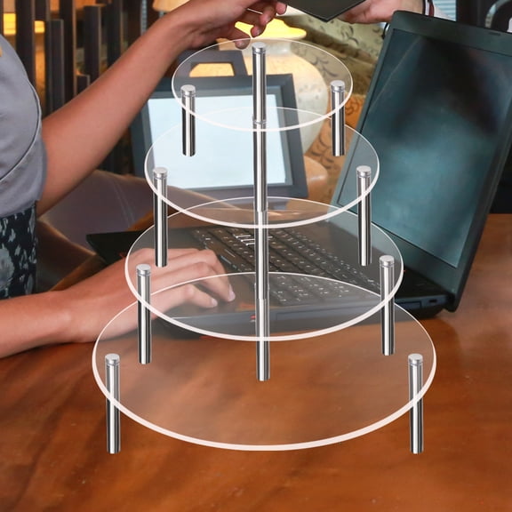XINGAG Clear Acrylic Cake Display Stand Circular Metal Support Shelf Kitchen Gadgets
