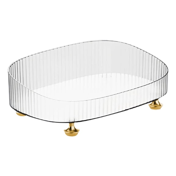 XINGAG Clear Counter Storage Tray Space Saving Organizer for Makeup Skin Care Bathroom Kitchen Countertop