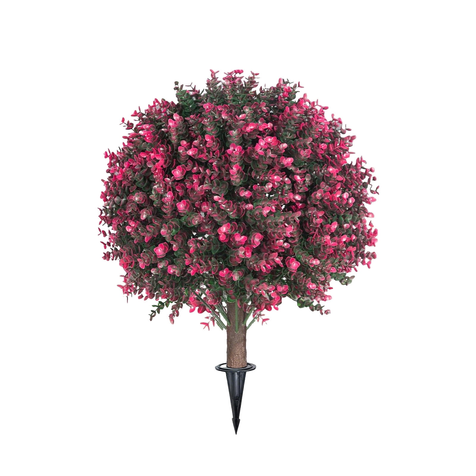 XINGAG Flowers, Artificial Rose Boxwood Topiary Ball Tree for Outdoor with Ground Spike, UV Resistant Greenery Shrubs, Rose Boxwood for Garden, Yard, Porch, Patio Decor