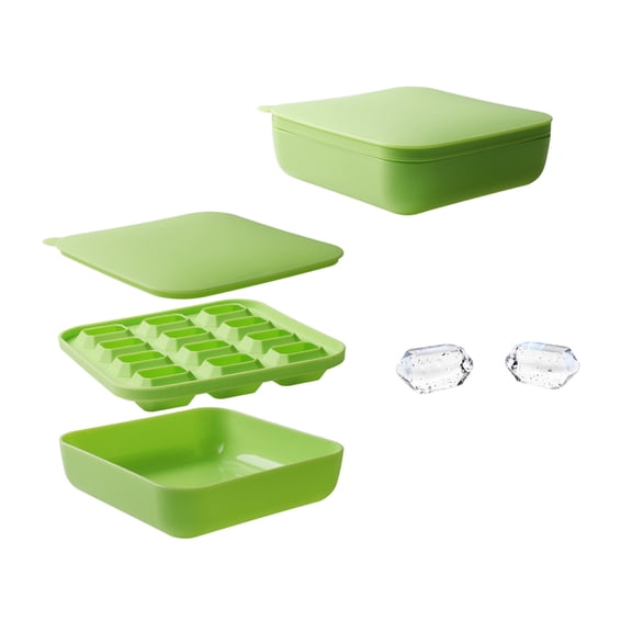 XINGAG Ice Cube Tray with Lid and Storage Bin, Stackable Ice Trays for Freezer, for Cocktails, , Coffee & Drinks