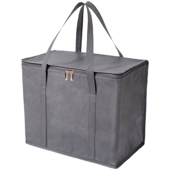 XINGAG Insulated Grocery Tote Bag, Zipper Thermal Cooler Bag, Reusable Food Storage Pouch, Heavy Duty Organizer for Hot Cold Food Transport, Camping, Beach, Travel Picnic